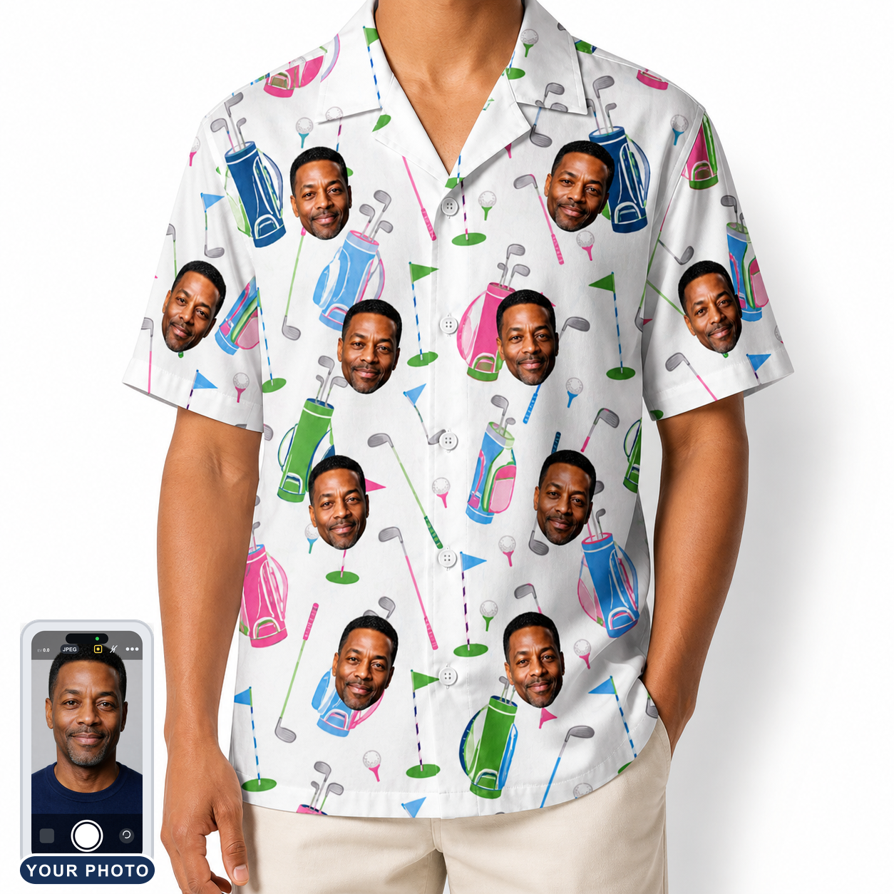 Men's Backspin Bonanza Custom Face Hawaiian Shirt