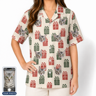 Women's Bowtiful Bundles Custom Cat Face Hawaiian Shirt