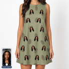 Women's Cone Carolers Custom Face Tank Dress