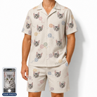 Men's Skein Snoopers Custom Cat Face Shirt & Shorts Set