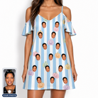 Women's Harvest Haunters Custom Face Off-Shoulder Dress