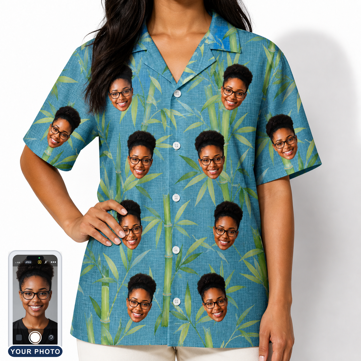 Women's Cane Cabaret Custom Face Hawaiian Shirt