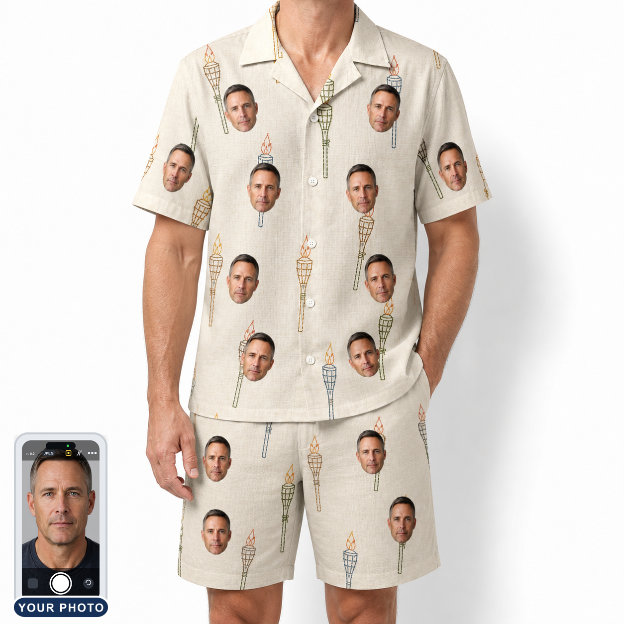 Men's Brazier Bohemia Custom Face Shirt & Shorts Set