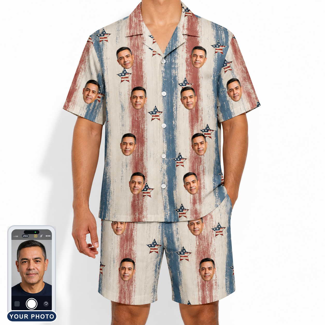 Men's Union Spark Custom Face Shirt & Shorts Set