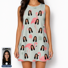Women's Salmon Soiree Custom Face Tank Dress