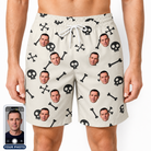 Men's Skeleton Shenanigans Custom Face Beach Shorts