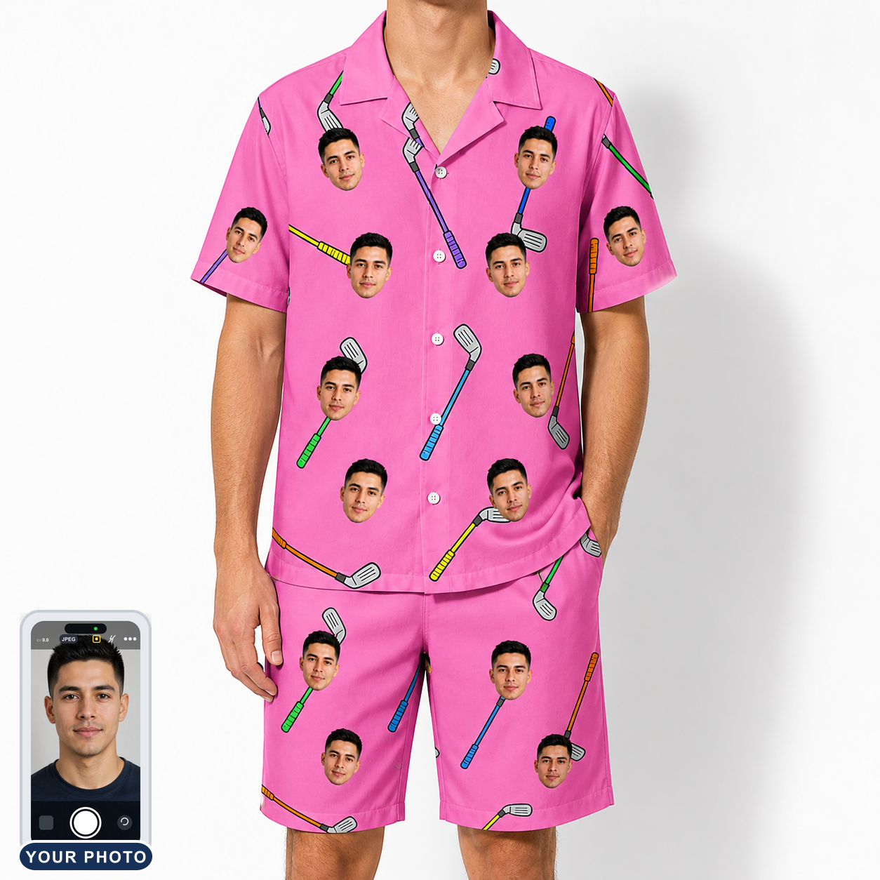 Men's Loft Legends Custom Face Shirt & Shorts Set