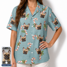 Women's Cane Carousel Custom Dog Face Hawaiian Shirt