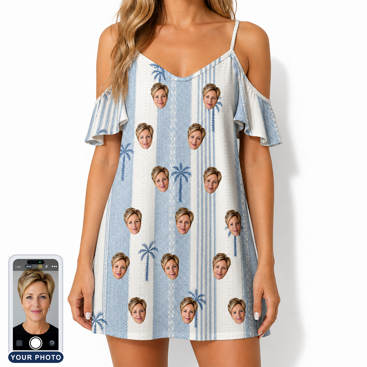 Women's Coconut Crew Custom Face Off-Shoulder Dress