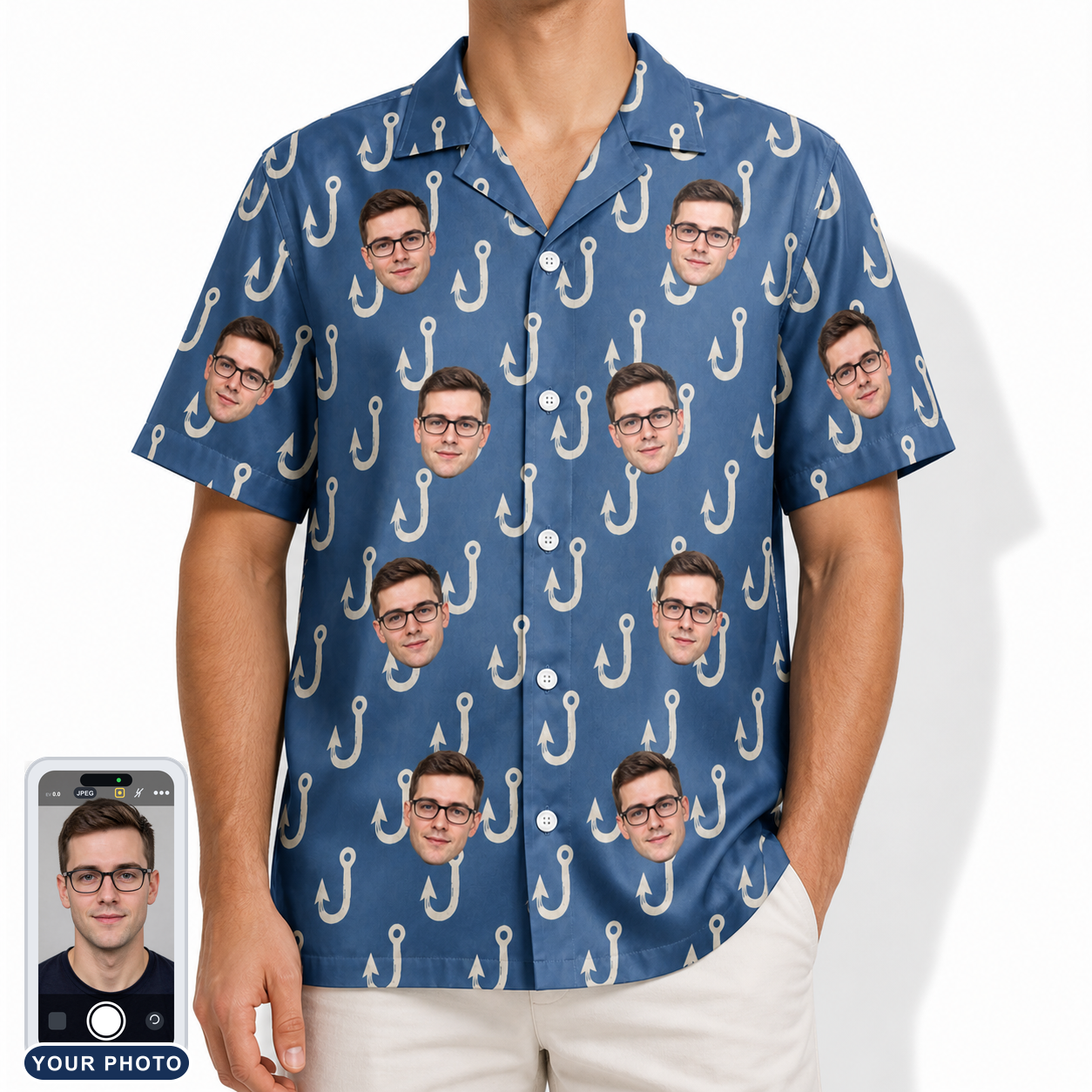 Men's Treble Trouble Custom Face Hawaiian Shirt