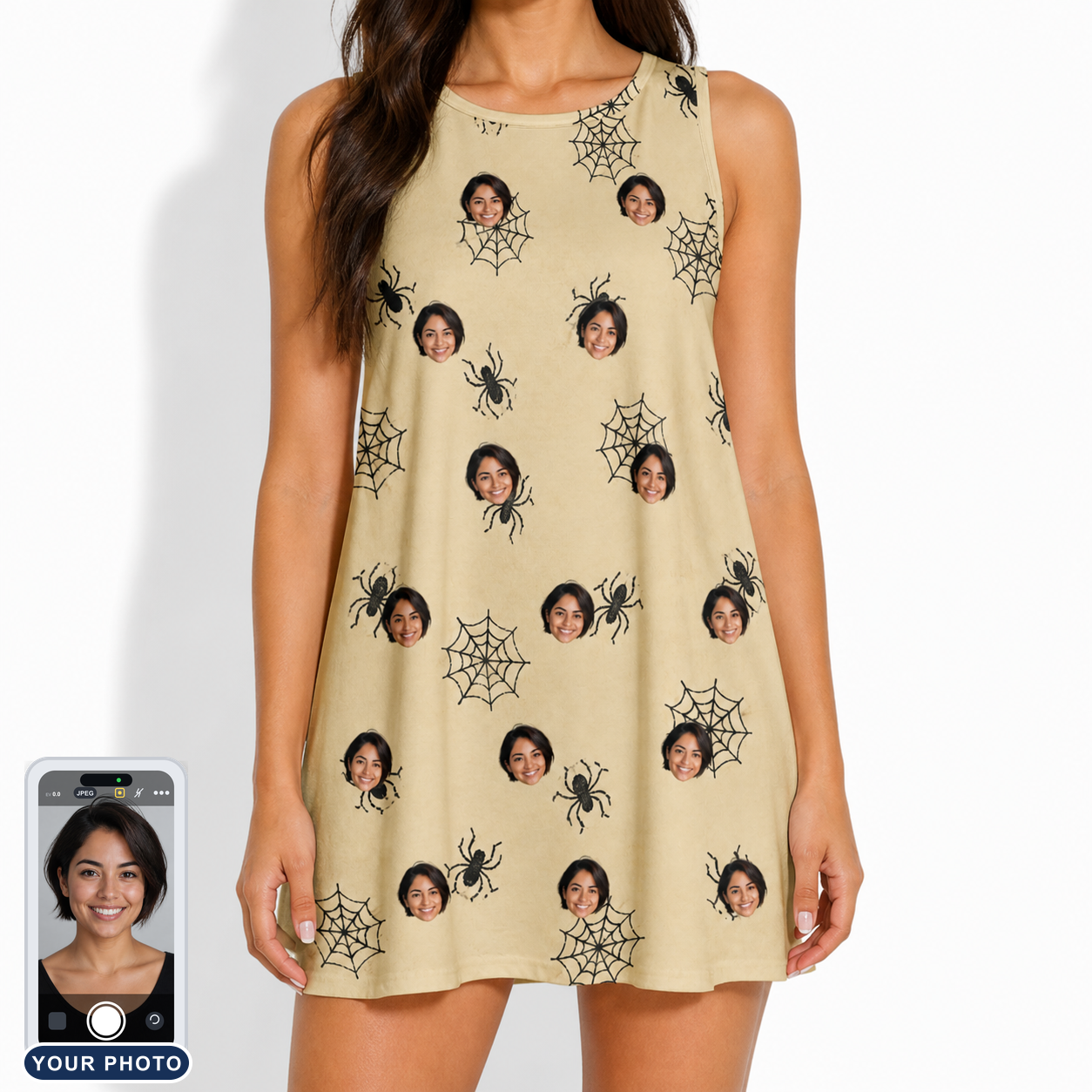 Women's Sinister Strands Custom Face Tank Dress