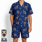 Men's Peppermint Pizzazz Custom Cat Face Shirt & Shorts Set