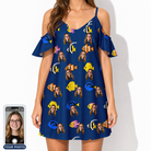 Women's Tide Tangos Custom Face Off-Shoulder Dress