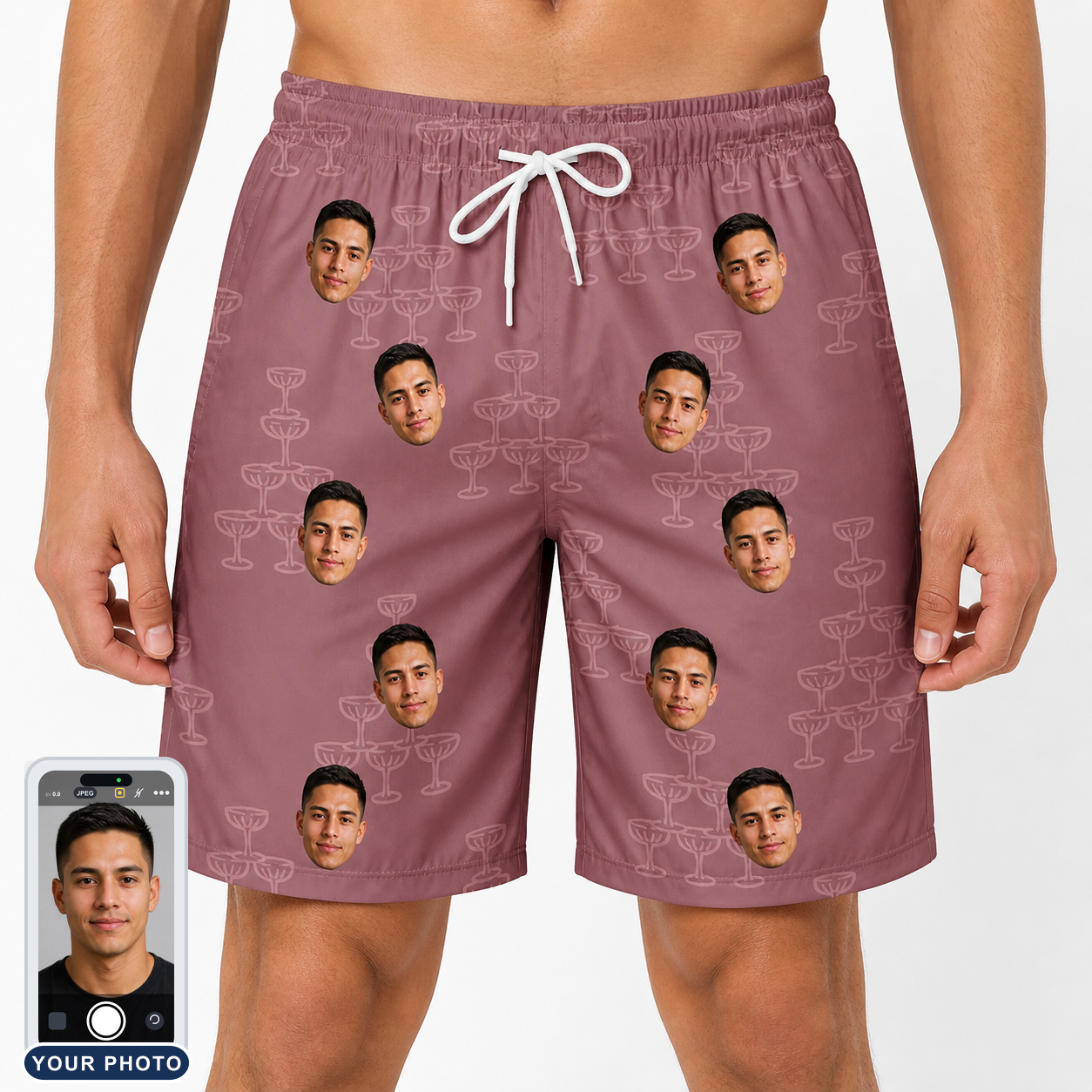 Men's Marrytime Mimosas Custom Face Beach Shorts