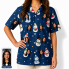 Women's Snowman Shenanigans Custom Face Hawaiian Shirt