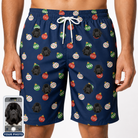 Men's December Dangles Custom Dog Face Beach Shorts