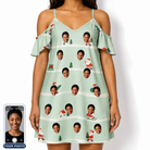 Women's Claus Carnival Custom Face Off-Shoulder Dress
