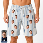 Men's Collar Confetti Custom Face Beach Shorts