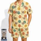 Men's Mewton Balls Custom Cat Face Shirt & Shorts Set
