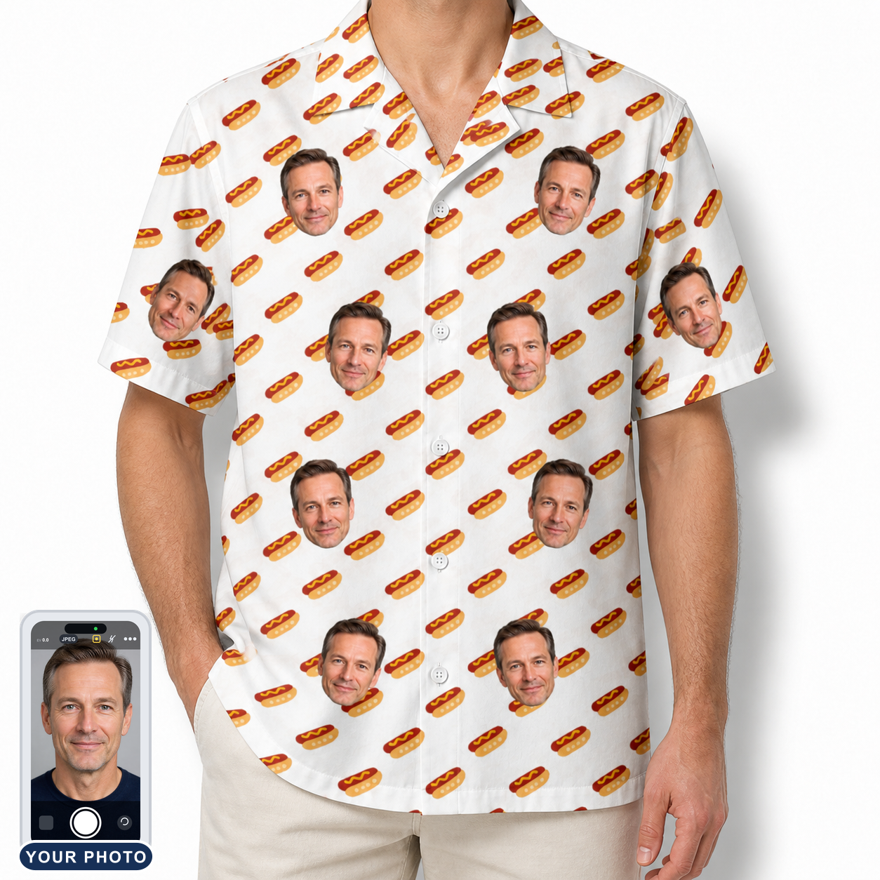 Men's Frank Feast Custom Face Hawaiian Shirt