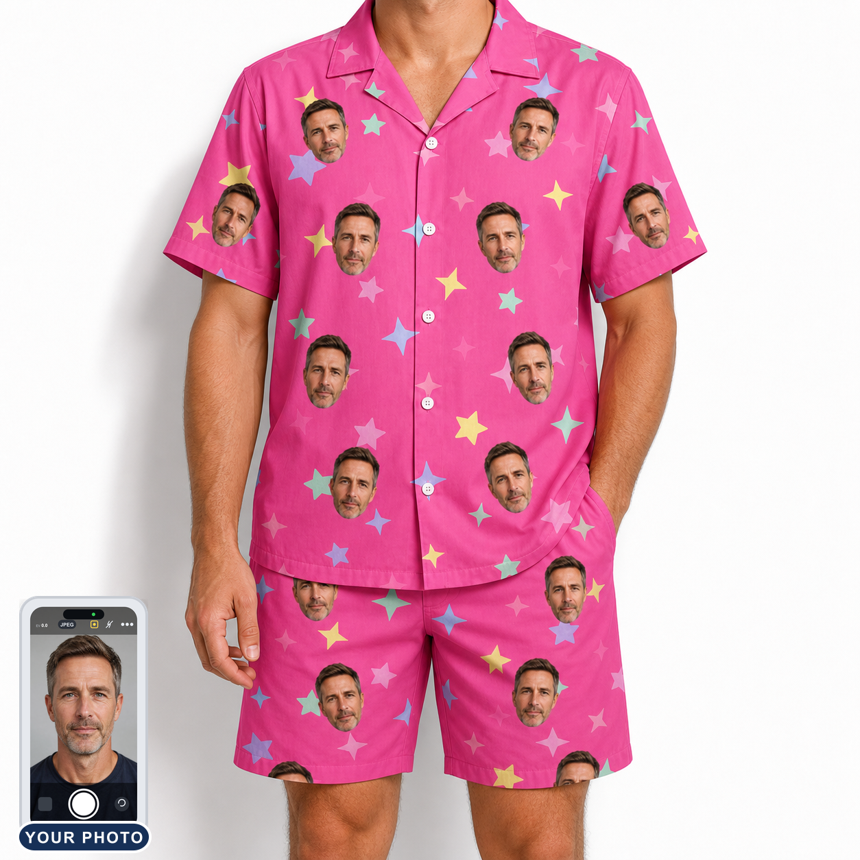 Men's Astro Applause Custom Face Shirt & Shorts Set