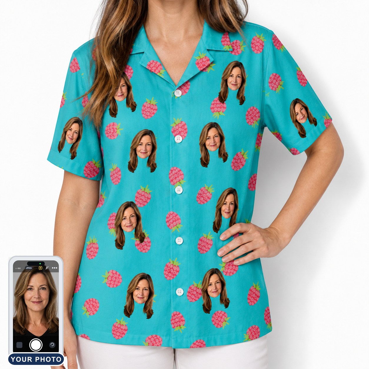 Women's Razzle Riot Custom Face Hawaiian Shirt