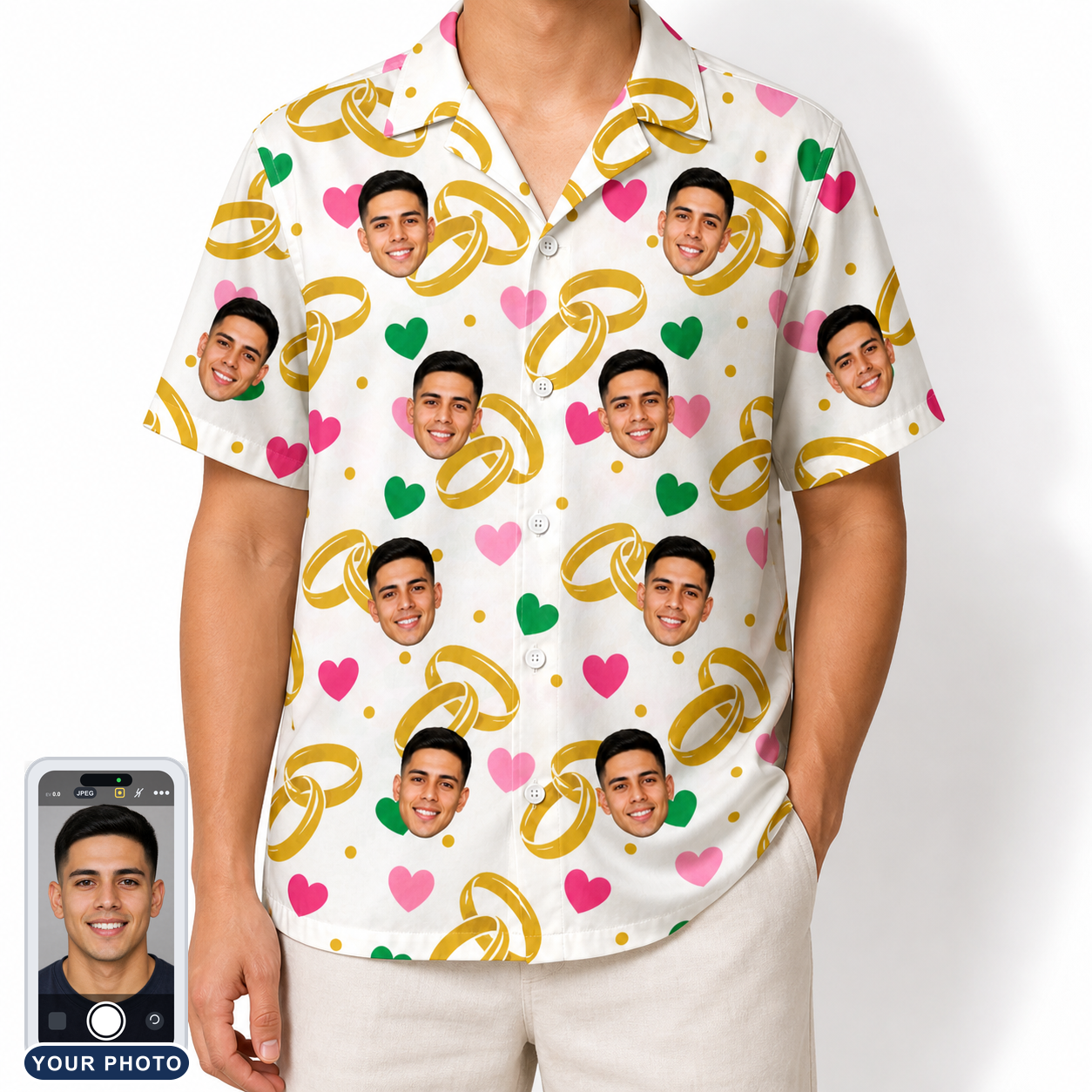 Men's Saltkissed Circles Custom Face Hawaiian Shirt