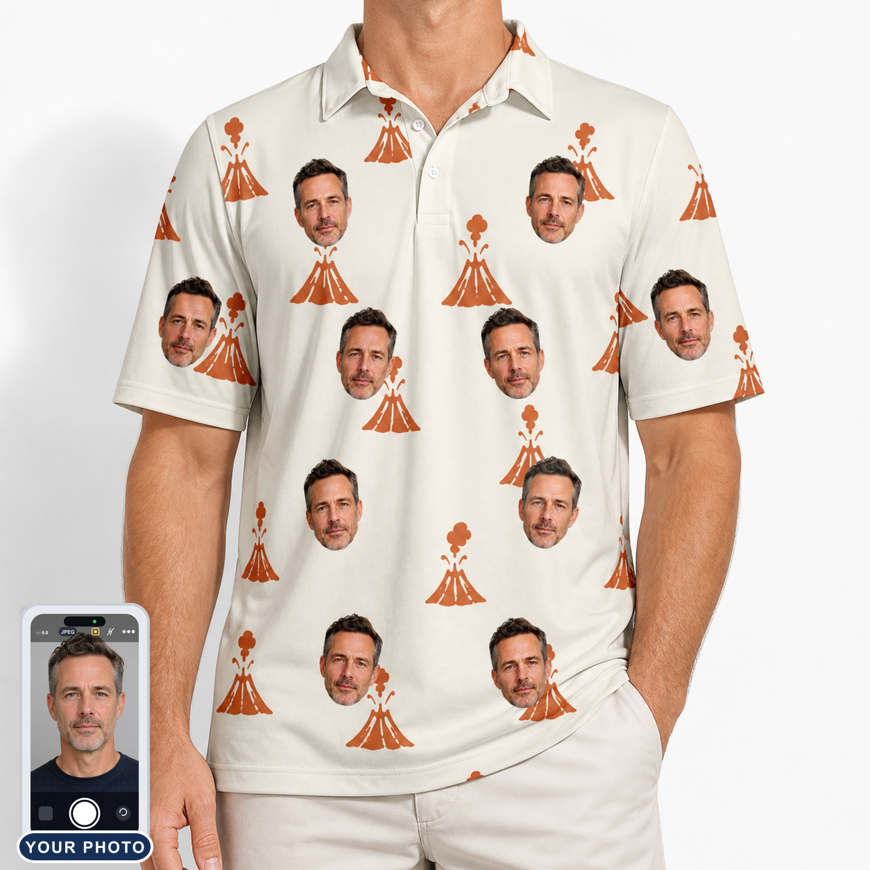 Men's Magma Mambo Custom Face Polo Shirt
