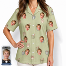 Women's Marshmallow Mugs Custom Face Hawaiian Shirt