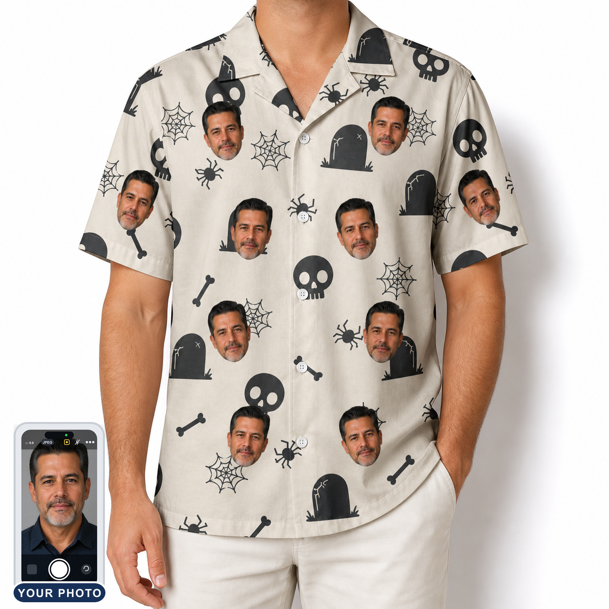 Men's Cryptic Crawlies Custom Face Hawaiian Shirt