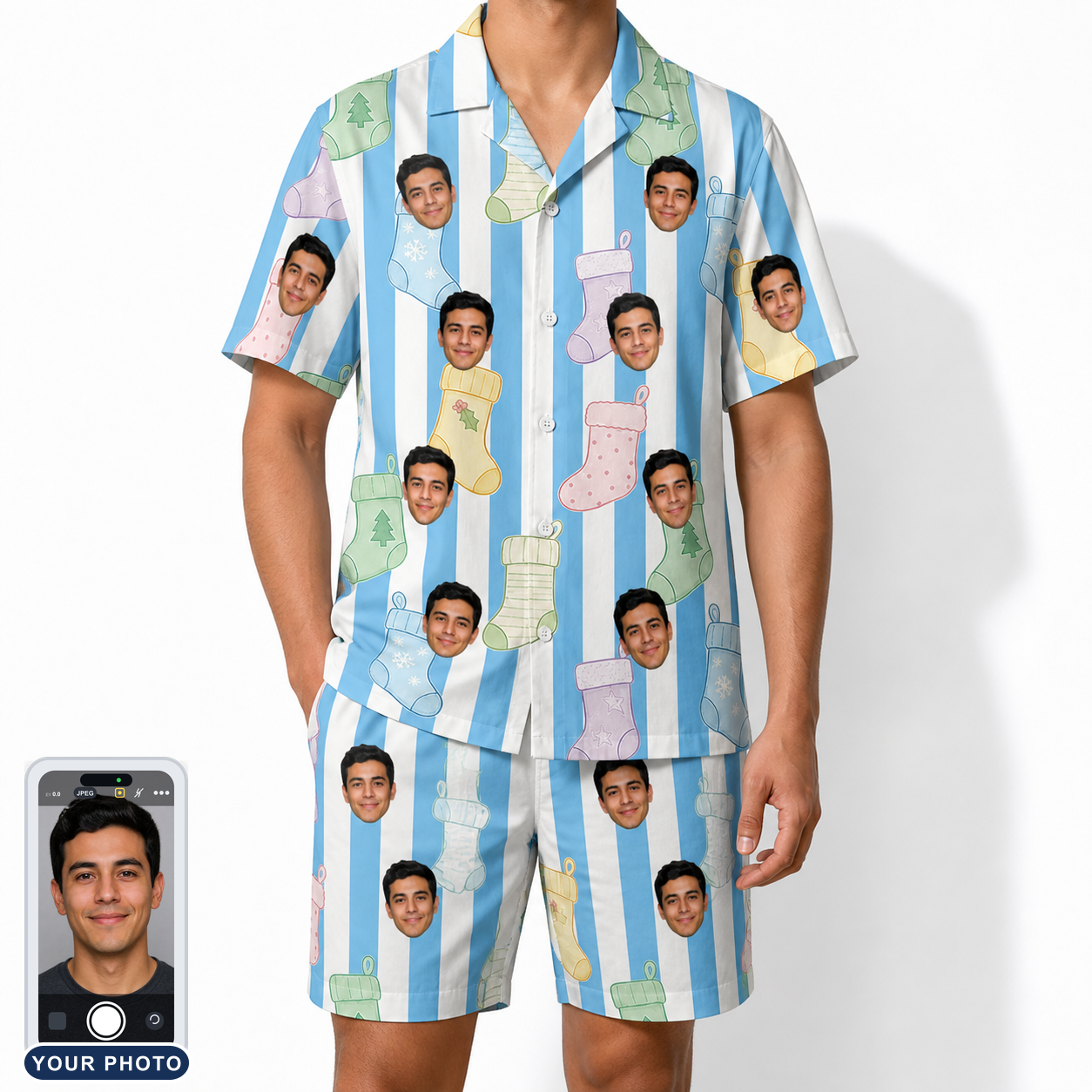 Men's Mantel Munchkins Custom Face Shirt & Shorts Set