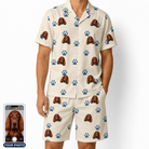 Men's Puppy Prints Custom Dog Face Shirt & Shorts Set