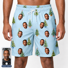 Men's Spruce Spectacle Custom Face Beach Shorts