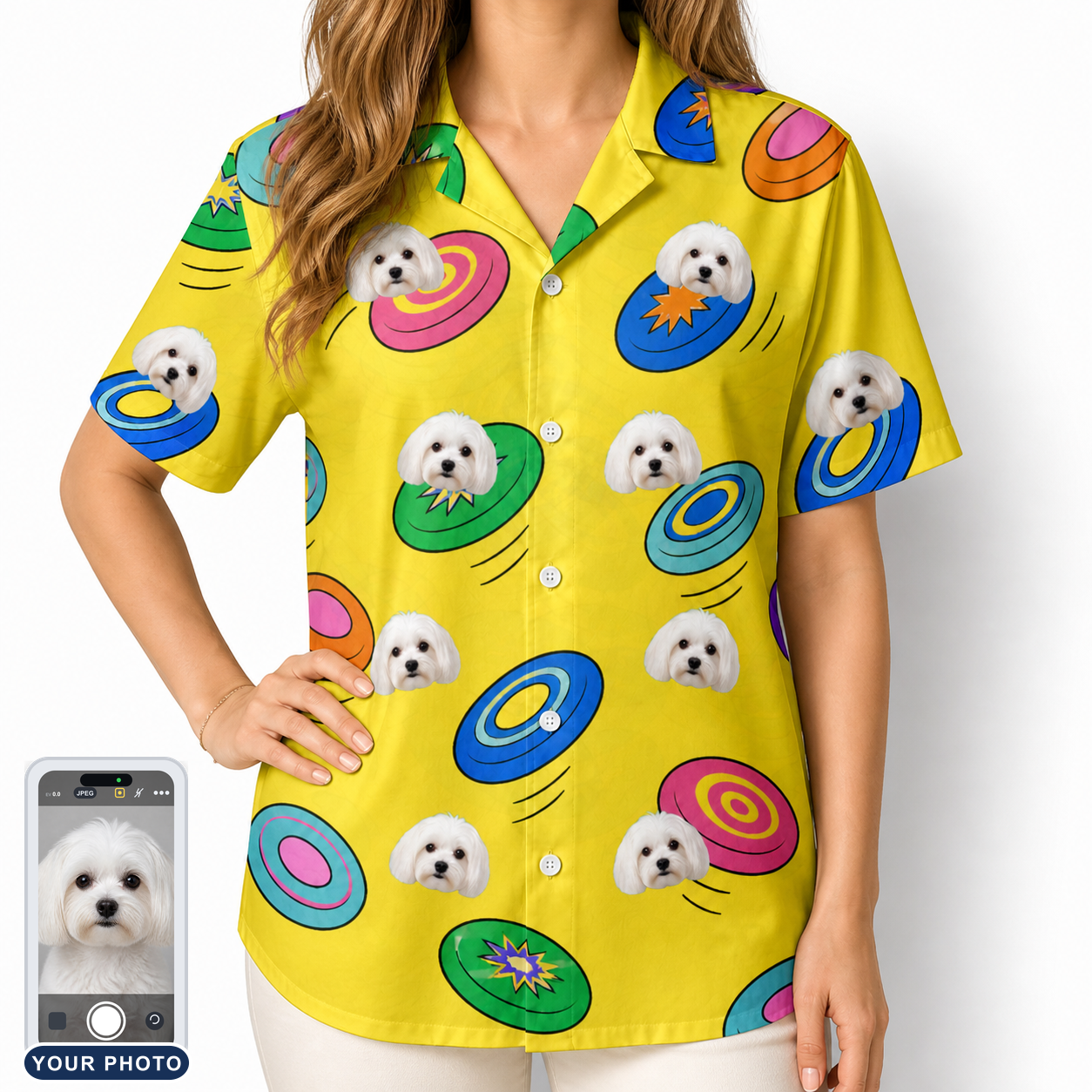 Women's Fetch Flight Custom Dog Face Hawaiian Shirt