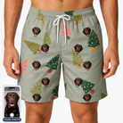 Men's Trimmed Tannenbaums Custom Dog Face Beach Shorts
