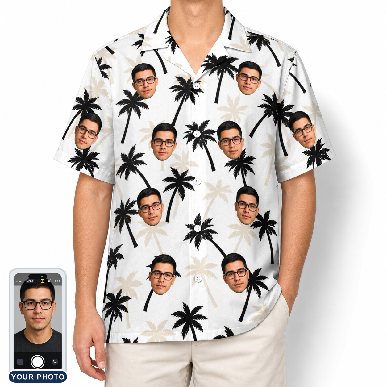 Men's Ylang Ylang Custom Face Hawaiian Shirt