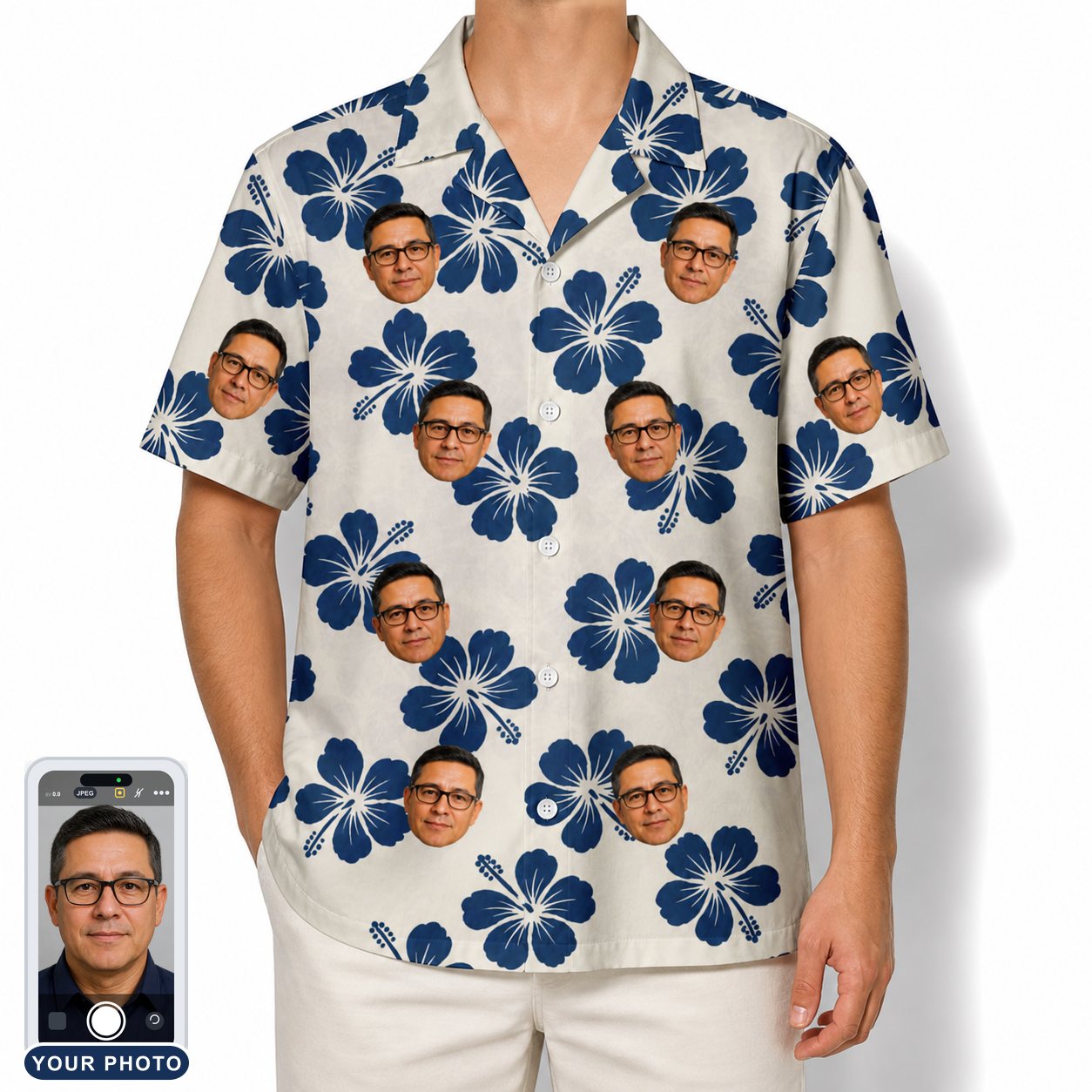 Men's Deco Garden Custom Face Hawaiian Shirt