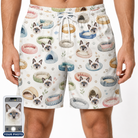 Men's Dreamy Dens Custom Cat Face Beach Shorts