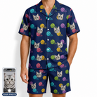 Men's Yarn Yowls Custom Cat Face Shirt & Shorts Set