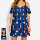 Women's Declaration Drips Custom Face Off-Shoulder Dress