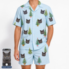 Men's Spruce Spectacle Custom Cat Face Shirt & Shorts Set