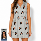 Women's Tombstone Tango Custom Face V-Neck Dress