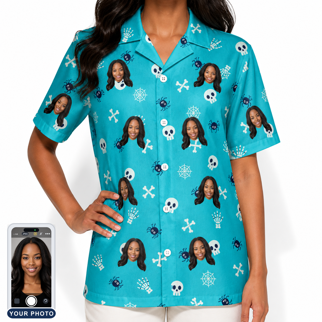 Women's Cranium Capers Custom Face Hawaiian Shirt