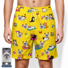 Men's Velvet Nuzzles Custom Cat Face Beach Shorts