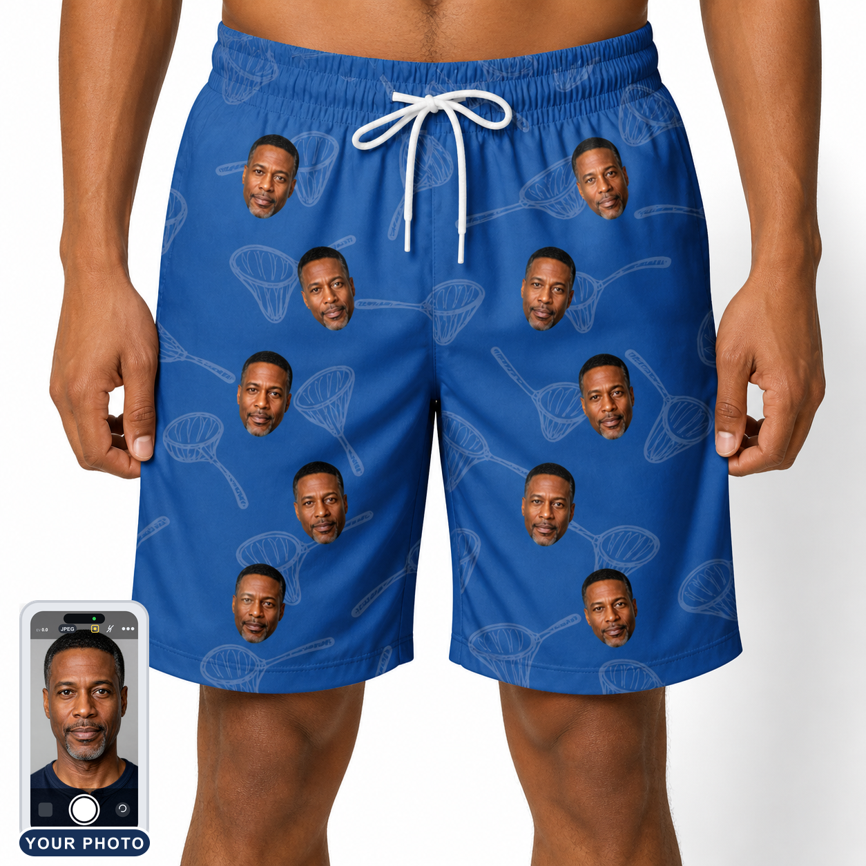Men's Net Results Custom Face Beach Shorts
