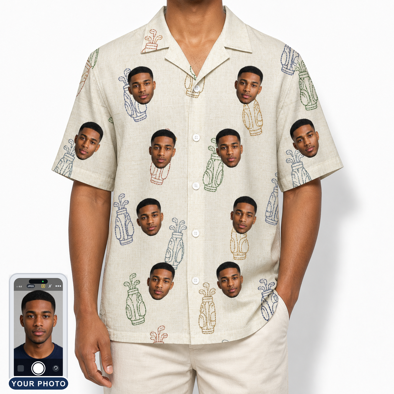 Men's Links Luggage Custom Face Hawaiian Shirt