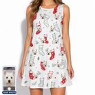 Women's Yule Pouches Custom Dog Face Tank Dress