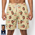 Men's Cherry Chomp Custom Face Beach Shorts