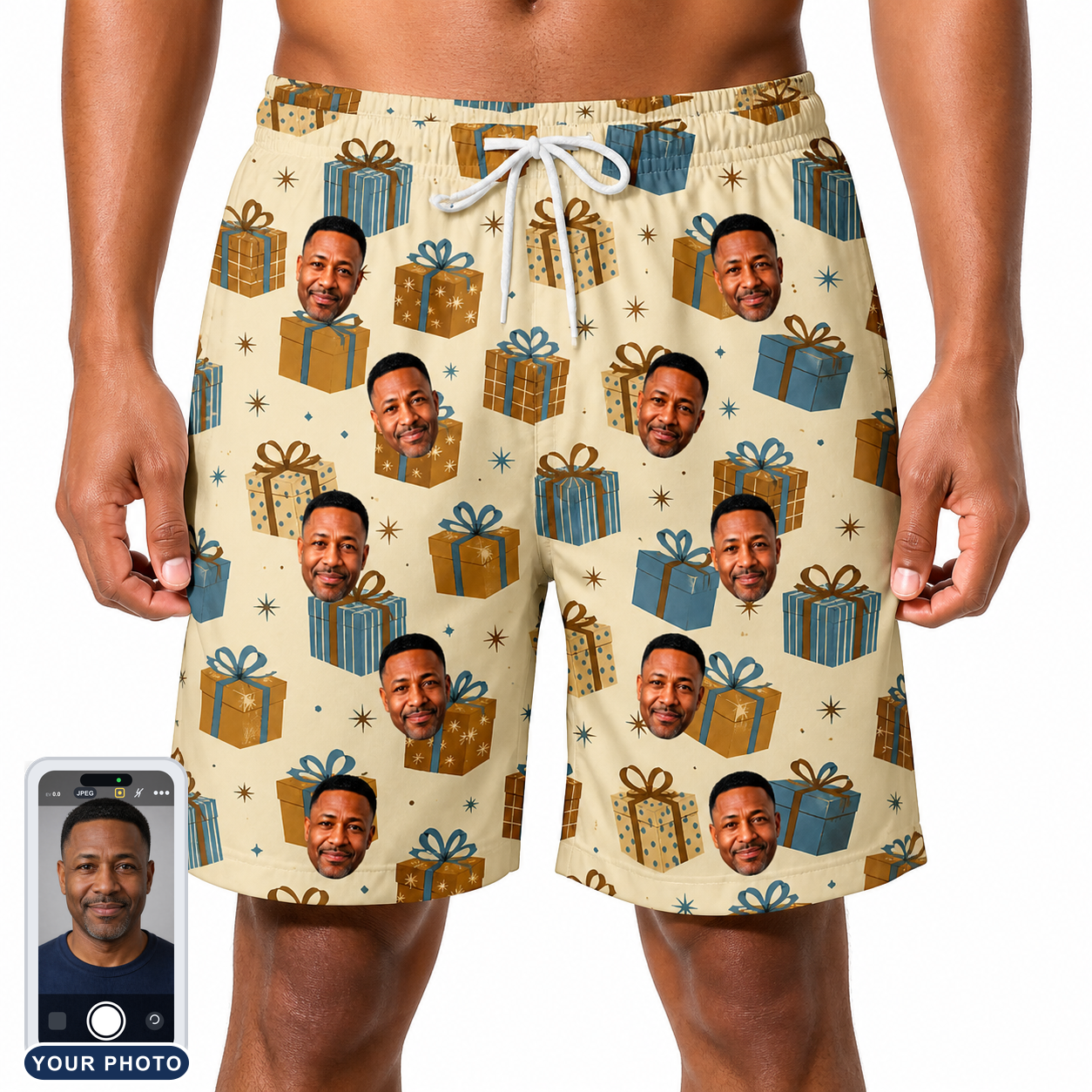 Men's Gift Glee Custom Face Beach Shorts
