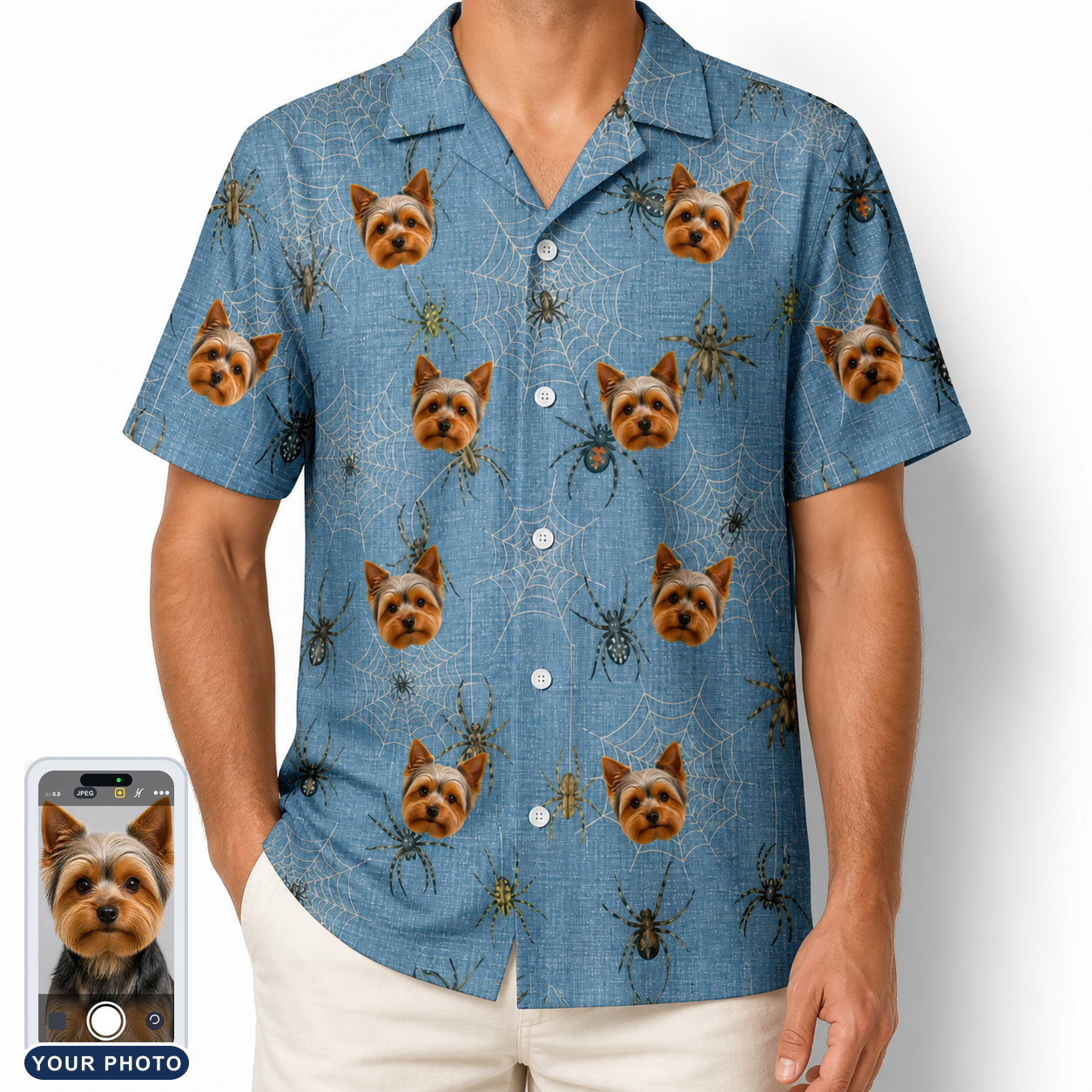 Men's Scuttle Sideshow Custom Dog Face Hawaiian Shirt